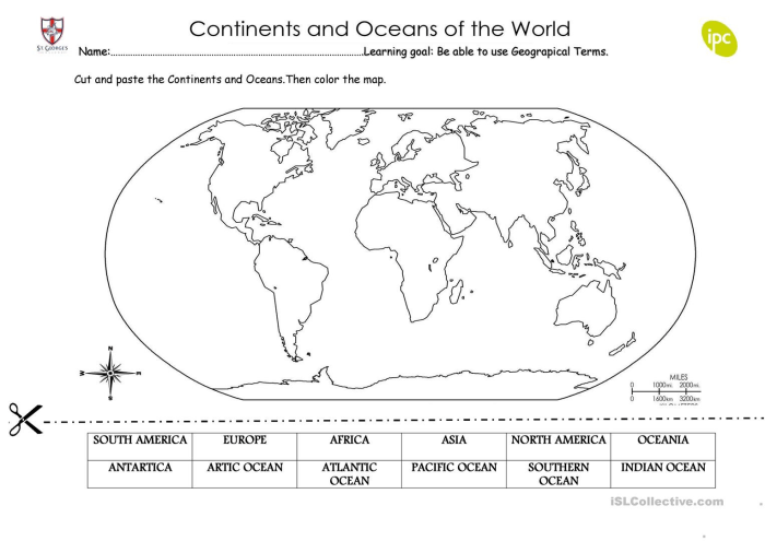 Geography oceans continents