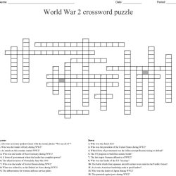 World war 2 crossword puzzle answer key