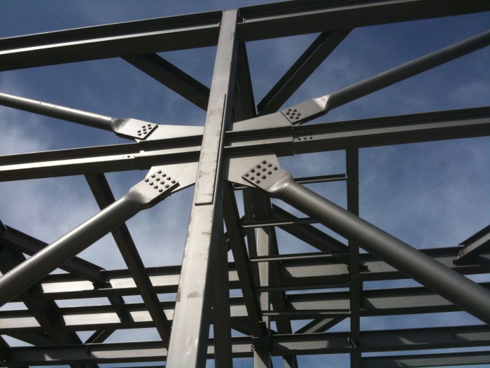 Telescoping tubular steel braces that support columns are known as