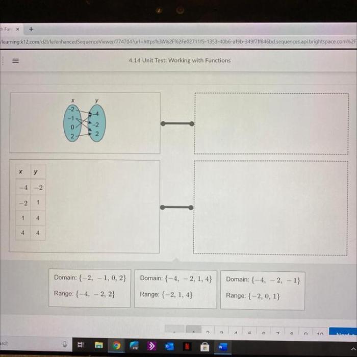 Domain and range drag and drop activity answer key