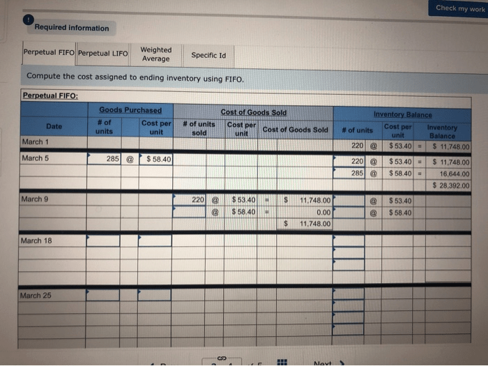 Warnerwoods company uses a perpetual inventory