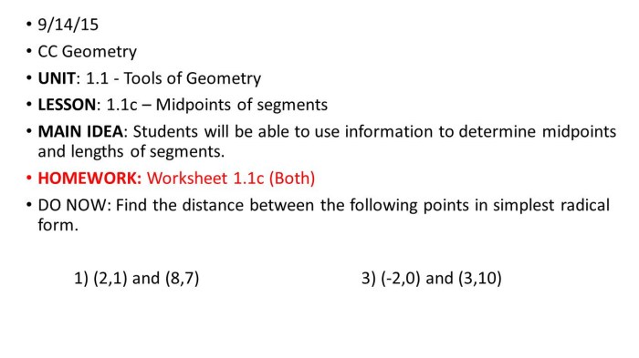 Midpoints and segment bisectors worksheet answers